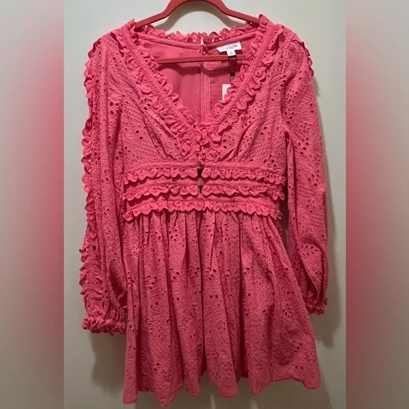Allison New York Women’s Taylor Mini DressPink eyelet 6, NWT
